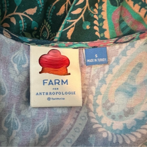 FARM Rio for Anthropologie Amorina Blue Floral Paisley Wrap Dress Small - Picture 10 of 10